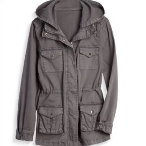 Tinsel - Gray Hooded Anorak Cargo Jacket - Small